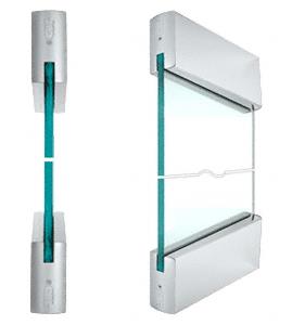 CRL SPS Style 92 - 4" Square Rails Top and Bottom for 1/2" Glass-Clear Anodized