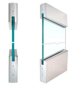 CRL SPS Style 93 - 4" Square Rail Top and 6" Square Rail Bottom for 1/2" Glass-Clear Anodized