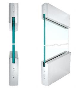 CRL SPS Style 93 - 4" Square Rail Top and 6" Square Rail Bottom for 1/2" Glass-Polished Stainless
