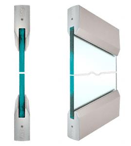 CRL SPS Style 94 - 4" Tapered Rails Top and Bottom for 3/4" Glass-Clear Anodized