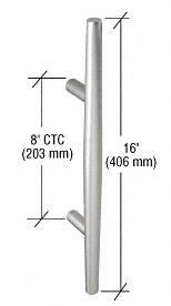 CRL Aluminum Finish Single Tapered Door Pull - 8" C.T.C.