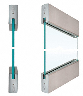CRL Brushed Stainless SPS Style 96 - 4" Square Rails Top and Bottom for 3/4" Glass