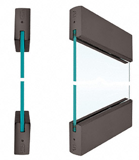 CRL Dark Bronze Anodized SPS Style 96 - 4" Square Rails Top and Bottom for 3/4" Glass