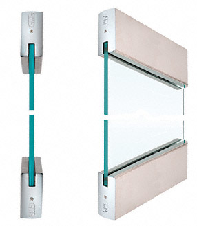 CRL Polished Stainless SPS Style 96 - 4" Square Rails Top and Bottom for 3/4" Glass