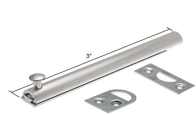 Slide Bolt, 3" Long, Aluminum