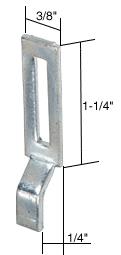 CRL Sliding Screen Door Latch Strike, 1/4" Grip, 3/8" Wide