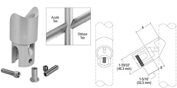 CRL ACRS Satin Anodized Obtuse 29 Degree Angled Tee Adaptor