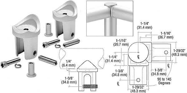 CRL ACRS Satin Anodized Corner Post Adaptors