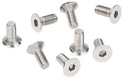 CRL Satin Chrome Allen 6 mm x 12 mm Cover Plate Flat Head Screws - Package