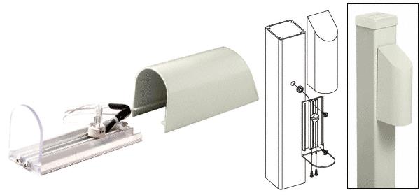 CRL Oyster White Aluminium Post Mounted Decorative Light with Hood