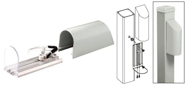 CRL Agate Gray Aluminium Post Mounted Decorative Light with Hood