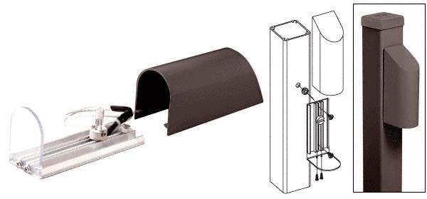CRL Matte Bronze Aluminium Post Mounted Decorative Light with Hood