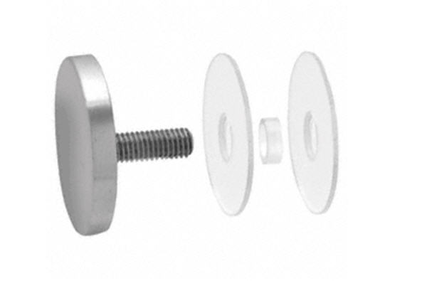 CRL 2" Diameter Brushed Stainless Clad Aluminum Standoff Cap Assembly