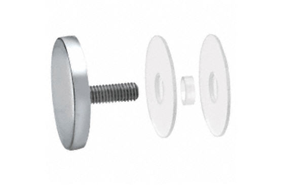 CRL 2" Diameter Polished Stainless Clad Aluminum Standoff Cap Assembly