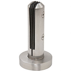 CRL Brushed Stainless Low Profile Round One-Piece Surface Mount Frameless Windscreen Clamp