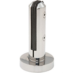 CRL Polished Stainless Low Profile Round One-Piece Surface Mount Frameless Windscreen Clamp
