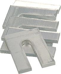 CRL 1/16" x 3" Aluminum Horseshoe Shims - 100 Pack