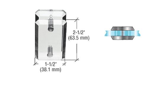 CRL Clear Acrylic 180 Degree Angle Mall Glass Clamp