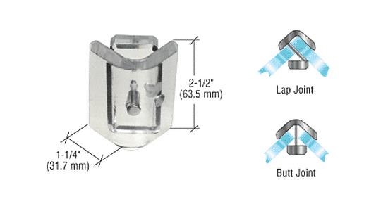 CRL Clear Acrylic 90 Degree Angle Mall Glass Clamp