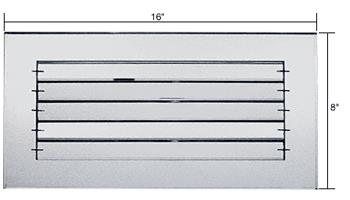 16" X 8" Clear Adjustable Louver Acrylic Mirror Grille