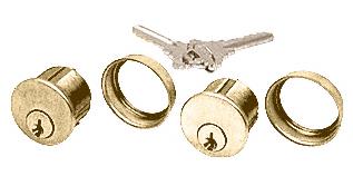 CRL Polished Brass Finish AMR Series Double Keyed Cylinders