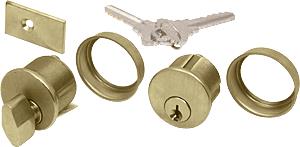 CRL Polished Brass Finish AMR Series Keyed Cylinder and Thumbturn