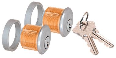 CRL Brushed Stainless Finish AMR215 Series Double Keyed Cylinders