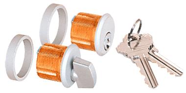 CRL Aluminum Finish AMR215 Series Keyed Cylinder and Thumbturn for Use With AMR215 Series Patch Lock