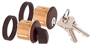 CRL Duranodic Bronze Finish AMR215 Series Keyed Cylinder and Thumbturn for Use With AMR215 Series Patch Lock