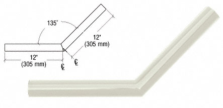 CRL Oyster White Quick Connect 135 Degree Corner for 1-1/2" Diameter Tubing