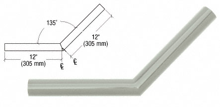 CRL Agate Gray Quick Connect 135 Degree Corner for 1-1/2" Diameter Tubing