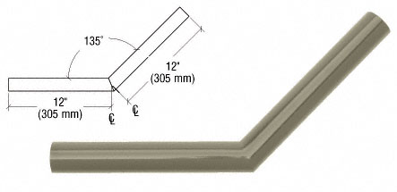CRL Beige Gray Quick Connect 135 Degree Corner for 1-1/2" Diameter Tubing
