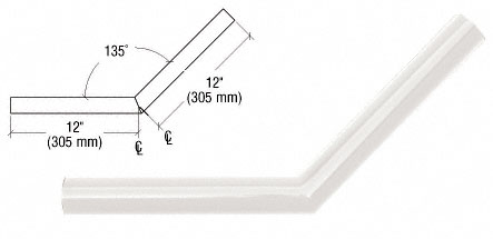 CRL Sky White Quick Connect 135 Degree Corner for 1-1/2" Diameter Tubing