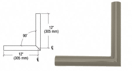 CRL Beige Gray Quick Connect 90 Degree Corner for 1-1/2" Diameter Tubing