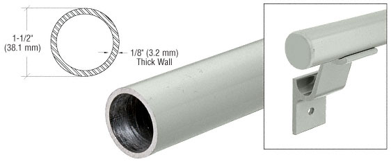 CRL Agate Gray Quick Connect 1-1/2" Diameter Aluminum Hand Rail - 20' 1"