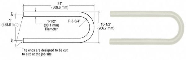 CRL Oyster White Quick Connect Looped Hand Rail Return for 1-1/2" Diameter Tubing