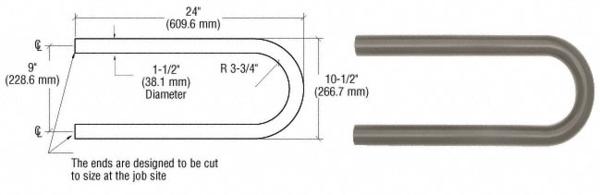 CRL Beige Gray Quick Connect Looped Hand Rail Return for 1-1/2" Diameter Tubing