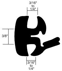 CRL One-Piece Self-Sealing Universal Weatherstrip 3/16" to 1/4" Panel - 3/16" to 1/4" Glass