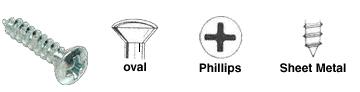 CRL 8 x 2" Oval Head Phillips Sheet Metal Screws - Box of 100