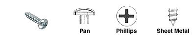 CRL 4 x 1/2" Pan Head Phillips Sheet Metal Screws - box of 100