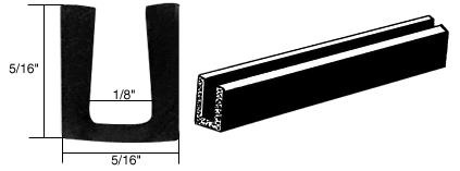 CRL Glass and Acrylic Setting Rubber Channel for 1/8" Material - 5/16" Base Width