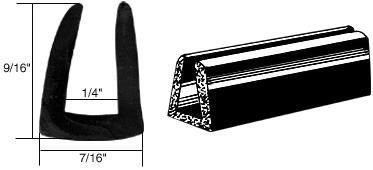CRL Rubber Glazing Channel for 1/4" Material - 9/16" Height