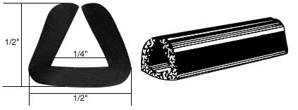 CRL Rubber Glazing Channel for 1/4" Material - 1/2" Height