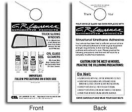 CRL Automotive Glass Replacement Mirror Hang Tags
