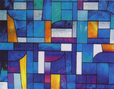 Abstract Stained Glass Decorative Window Film 36" Wide x 28" Long