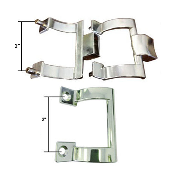 Gordon Glass&#174; Chrome Shower Door Towel Bar Brackets and Inside Handle Pull Kit, 2" Screw Holes