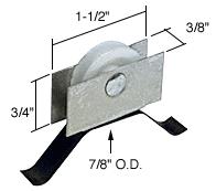 CRL Sliding Screen Door Spring Tension Roller 7/8" Nylon Wheel for Keller Doors - Bulk