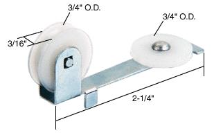 CRL Sliding Screen Door Spring Tension Roller 3/4" Nylon Wheel for Arcadia Doors - Package