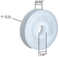 CRL 1" Nylon Replacement Roller with Center Groove - Package