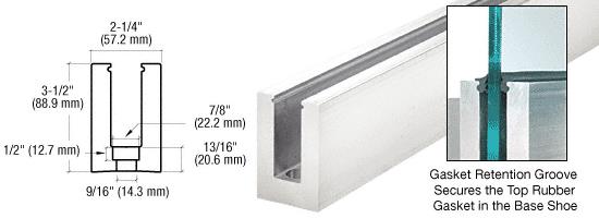 CRL 120" B5L Series Low Profile Square Aluminum Base Shoe Drilled With 9/16" Hole Size